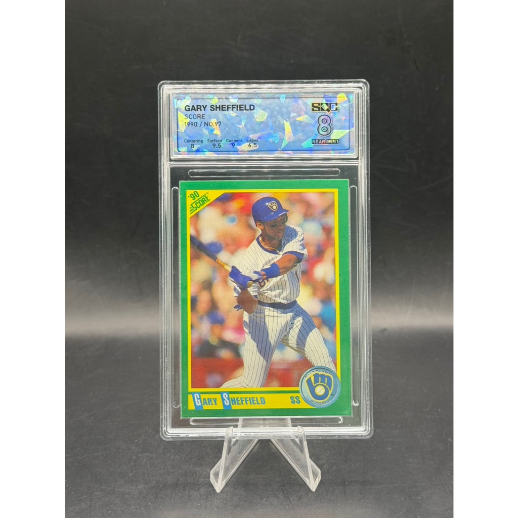 Gary Sheffield - 1990 Score - #97 - Graded SQC 8 (Near Mint) - Milwaukee Brewers