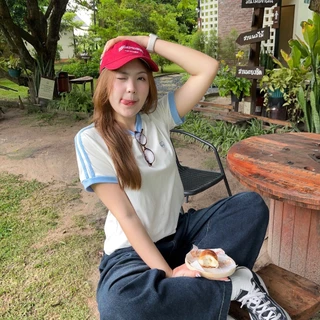 Heart Baby Tee Top เสื้อเบบี้ทรีคอกลมแต่งขอบ ผ้าหนาทรงสวยยับยาก