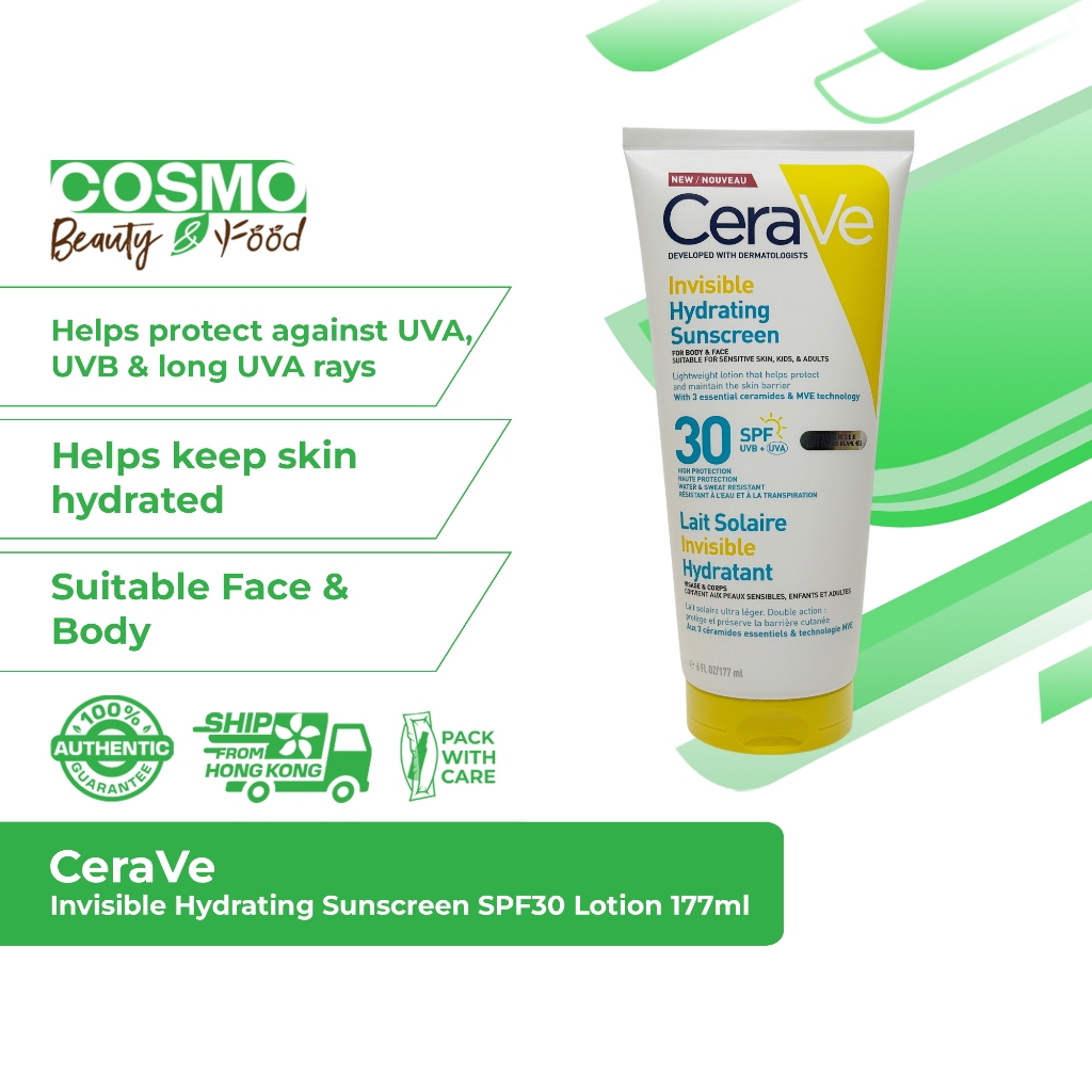 CeraVe Invisible Hydrating Sunscreen SPF30 Lotion 177ml