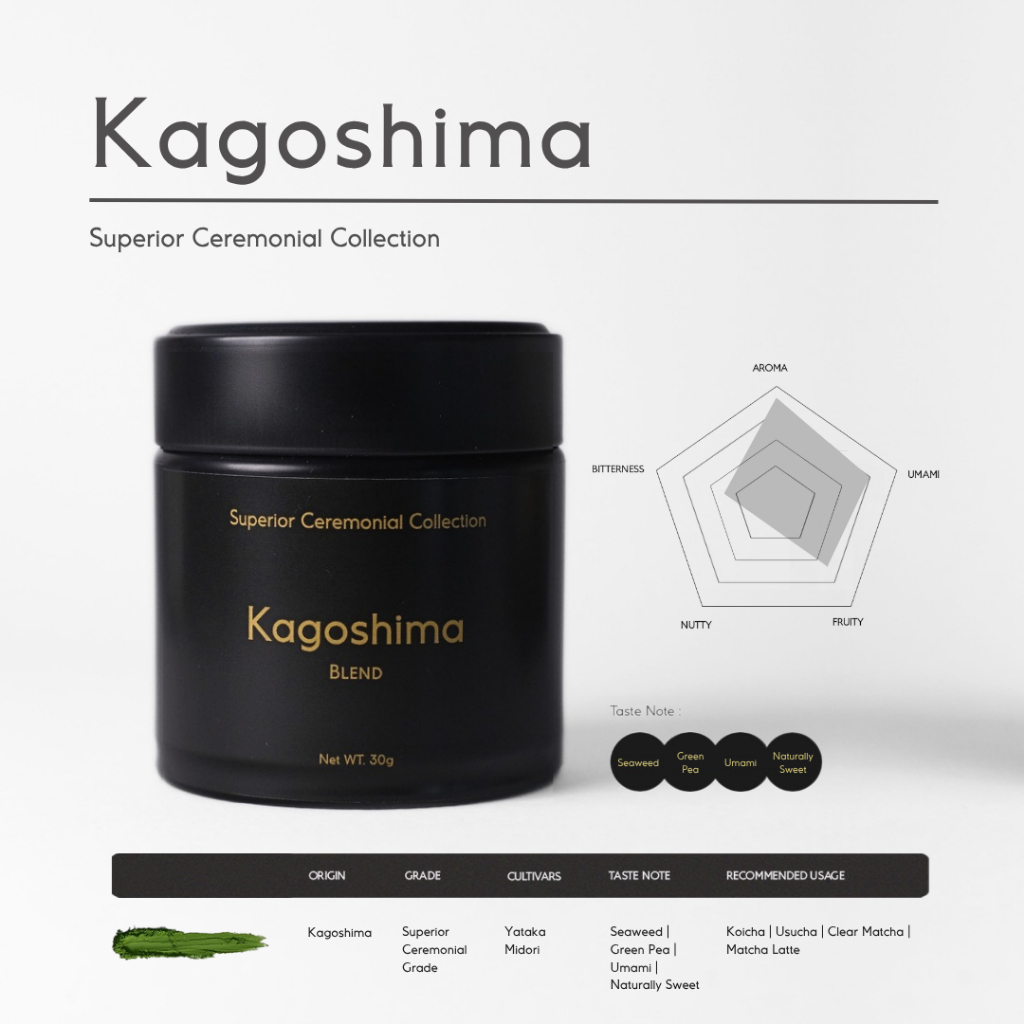 MATCHALABO ผงมัทฉะ คาโกชิมะ เบลนด์ เกรดพิธีการ I KAGOSHIMA BLEND Superior Ceremonial Grade 30g