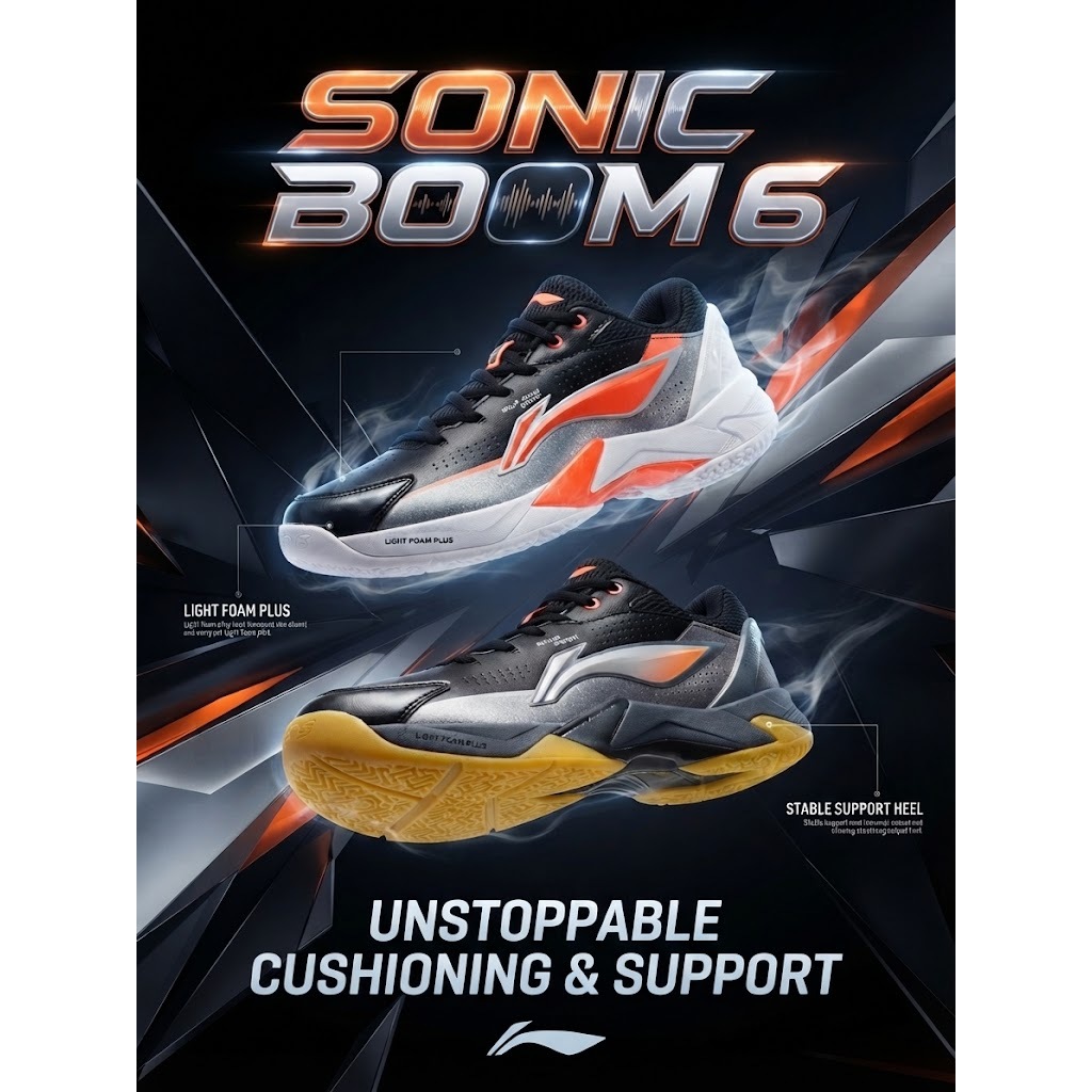 Li-Ning รองเท้าแบดมินตัน Sonic Boom (AYZW011) กว้าง 4E