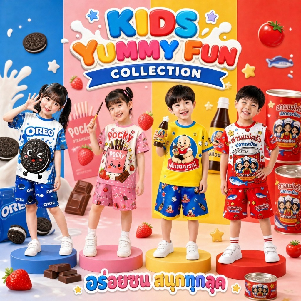 ชุดเซ็ท เสื้อ+กางเกง ลาย Yummy fun เด็ก