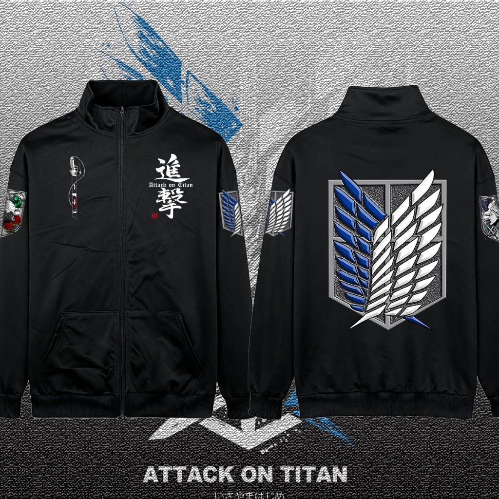 Attack on titan/ยืนคอ Cardigan/Teen And Adult Boys Anime Style  แจ็คเก็ต เสื้อโค้ท/hooded cardigan/เ