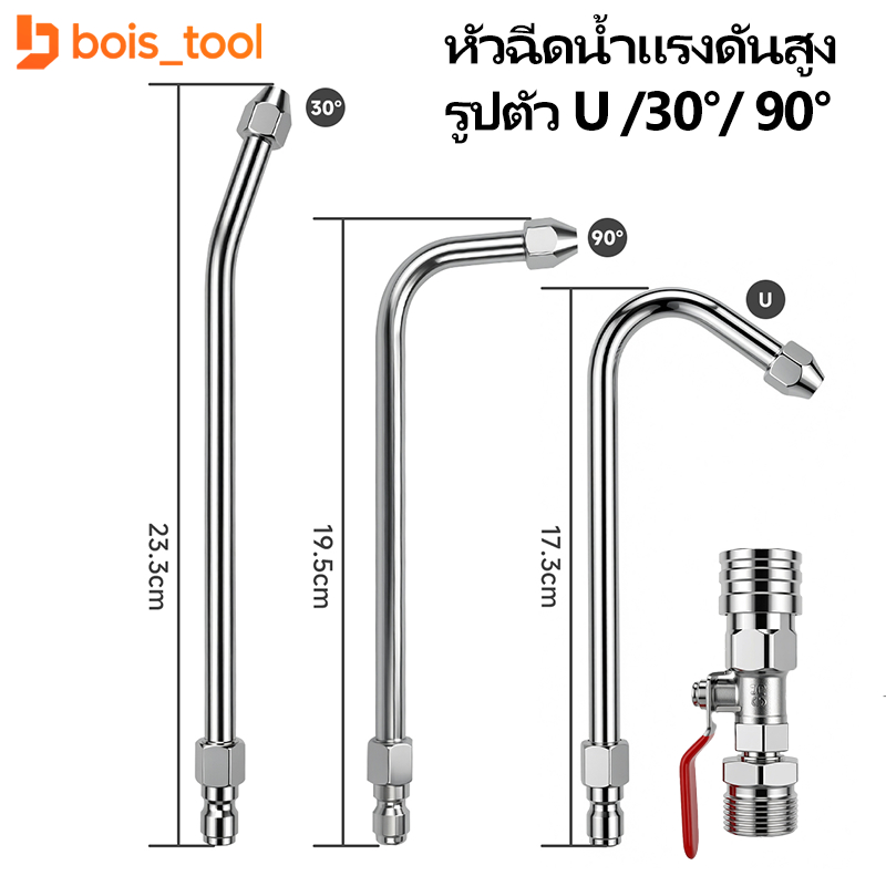 ก้านหัวฉีดล้างแอร์ หัวฉีดสเปรย์ฉีดน้ํา แรงดันสูง รูปตัว U 30° 90° สแตนเลส 1/4 หัวฉีดน้ำแรงดันสูง