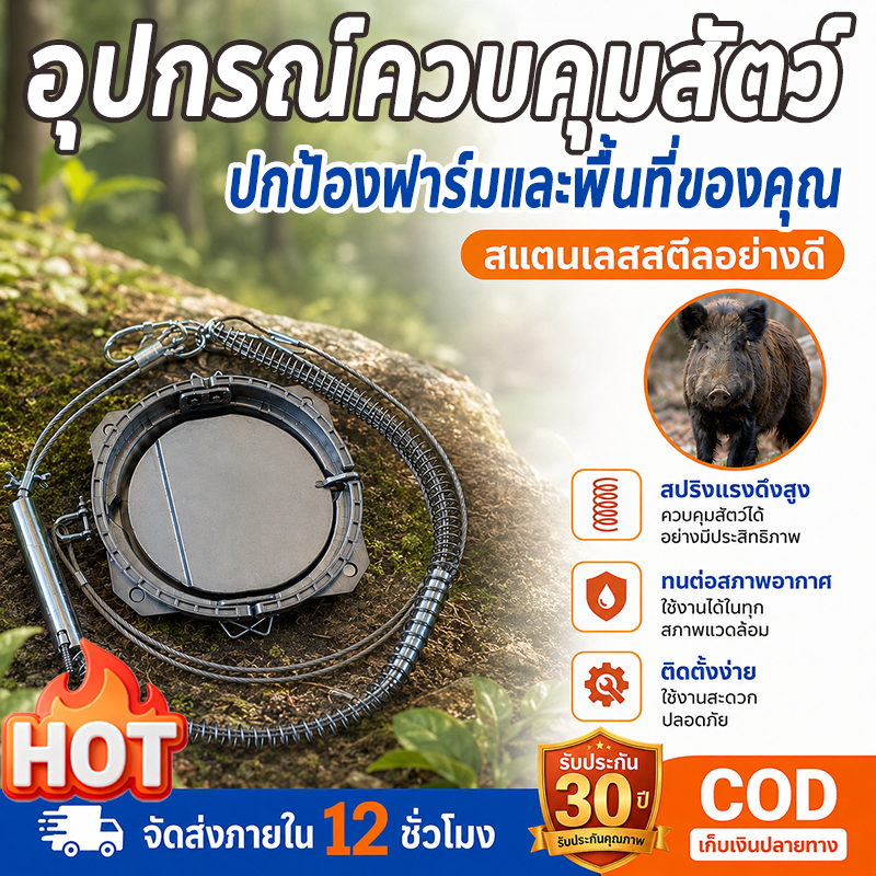 【รับประกัน 30 ปี】กับดักควบคุมสัตว์แบบสปริงแรงดึงสูง สแตนเลสคุณภาพดี ติดตั้งง่าย ปลอดภัย ไม่ทำร้ายสัตว์ เหมาะสำหรับฟาร์ม