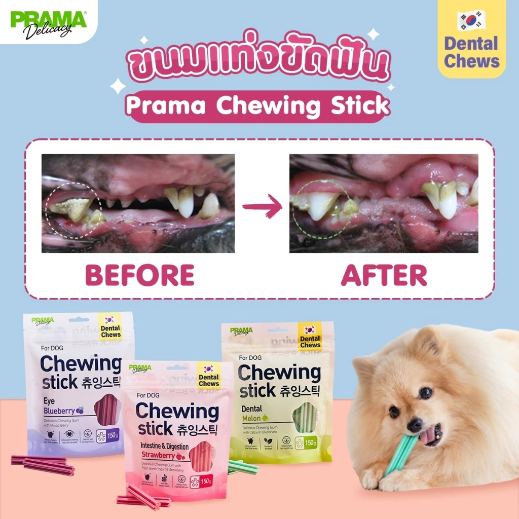 [ซื้อ 1 แถม 1] Prama Chewing Stick ขนมขัดฟันสุนัข ขนาด 8g *สินค้าหมดอายุ 11/2026 thumbnail 6