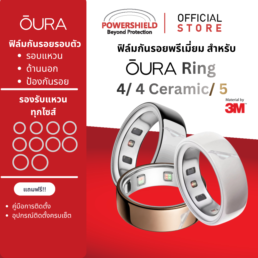 ส่งด่วน ฟิล์มกันรอยแหวน Smart Ring Oura 4/5/Ceramic, UltraHuman, Luna, RingConn Gen3/Gen2Air/Gen2 จา