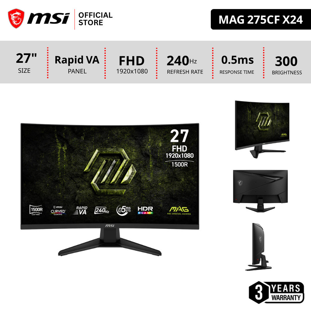 MSI MAG 275CF X24 จอมอนิเตอร์เกมมิ่ง