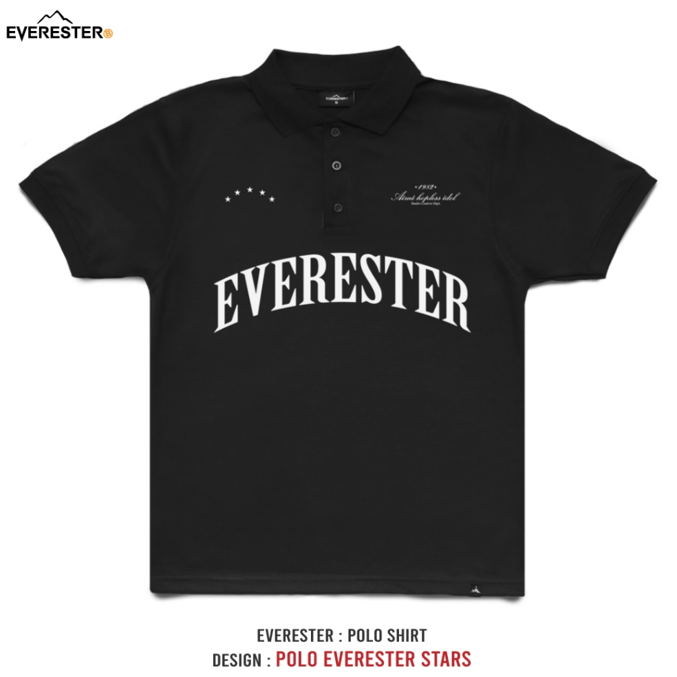EVERESTER Boxy เสื้อโปโล ชายสั้น รุ่น Polo STAR สีดำ ขาว BPO