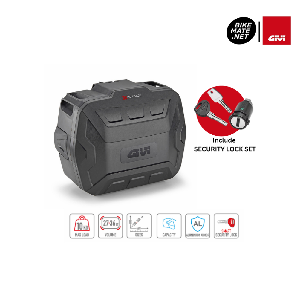 Givi XP01PBA XSPACE with anodized aluminum cover (36 lt.) กล่องท้ายมอเตอร์ไซค์ ความจุสูงสุด 36 ลิตร 