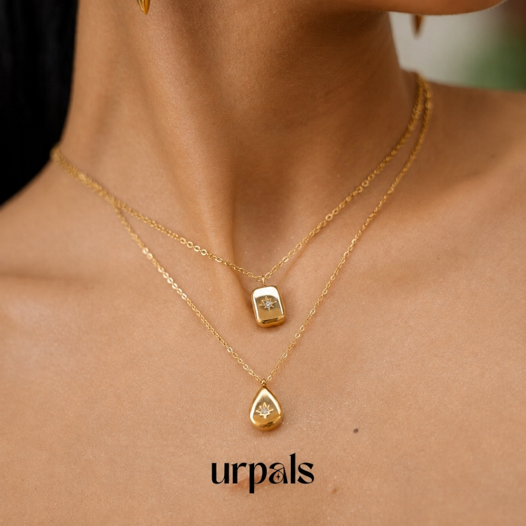 URPALS สร้อยคอ Stainless ชุบทอง18K ไม่ลอกไม่ดำ แพ้ง่ายใส่ได้