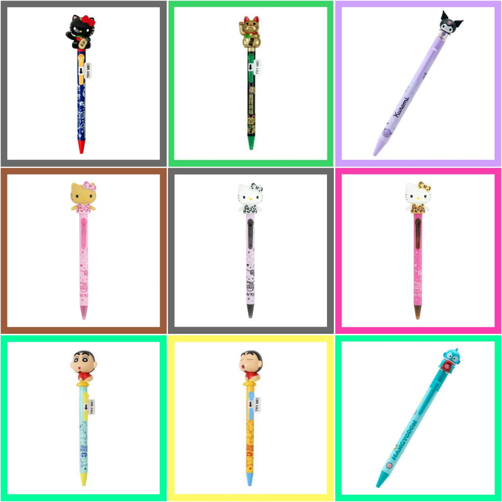 แท้ 100% ปากกาหัวการ์ตูน Sanrio pen ปากกา Sanrio My Melody Cinnamon Twin Pompom ปากกาหัวโต แมวกวัก Sanrio