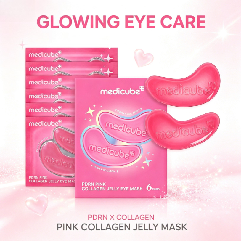 medicube Jelly Eye Mask PDRN Pink Collagen 6คู่ แผ่นเจลมาส์กรอบดวงตา ผสมPDRN คอลลาเจน