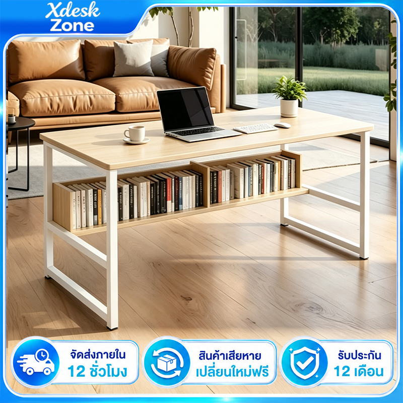 โต๊ะคอมพิวเตอร์ 120/100 / 80 ซม. โต๊ะทำงานราคาถูกสไตล์โมเดิร์นกันน้ำติดตั้งง่ายน้ำหนัก 400 กิโลกรัม