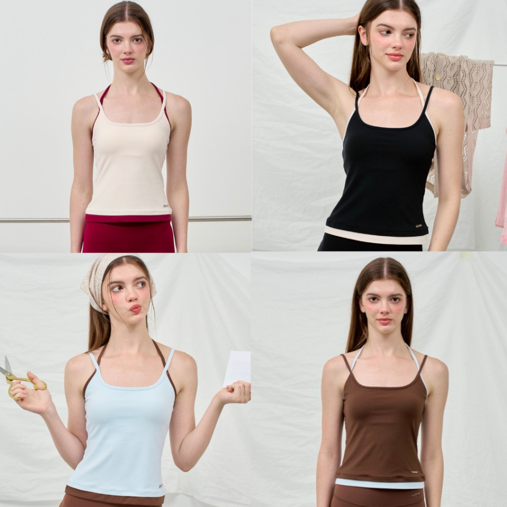 Lunar Gymwear - Nami Bra -บราตัวยาวดีไซน์เก๋ด้วยสายสปาเก็ตตี้คล้องคอ เพิ่มลูกเล่นให้ลุคสปอร์ตดูน่ารักขึ้น