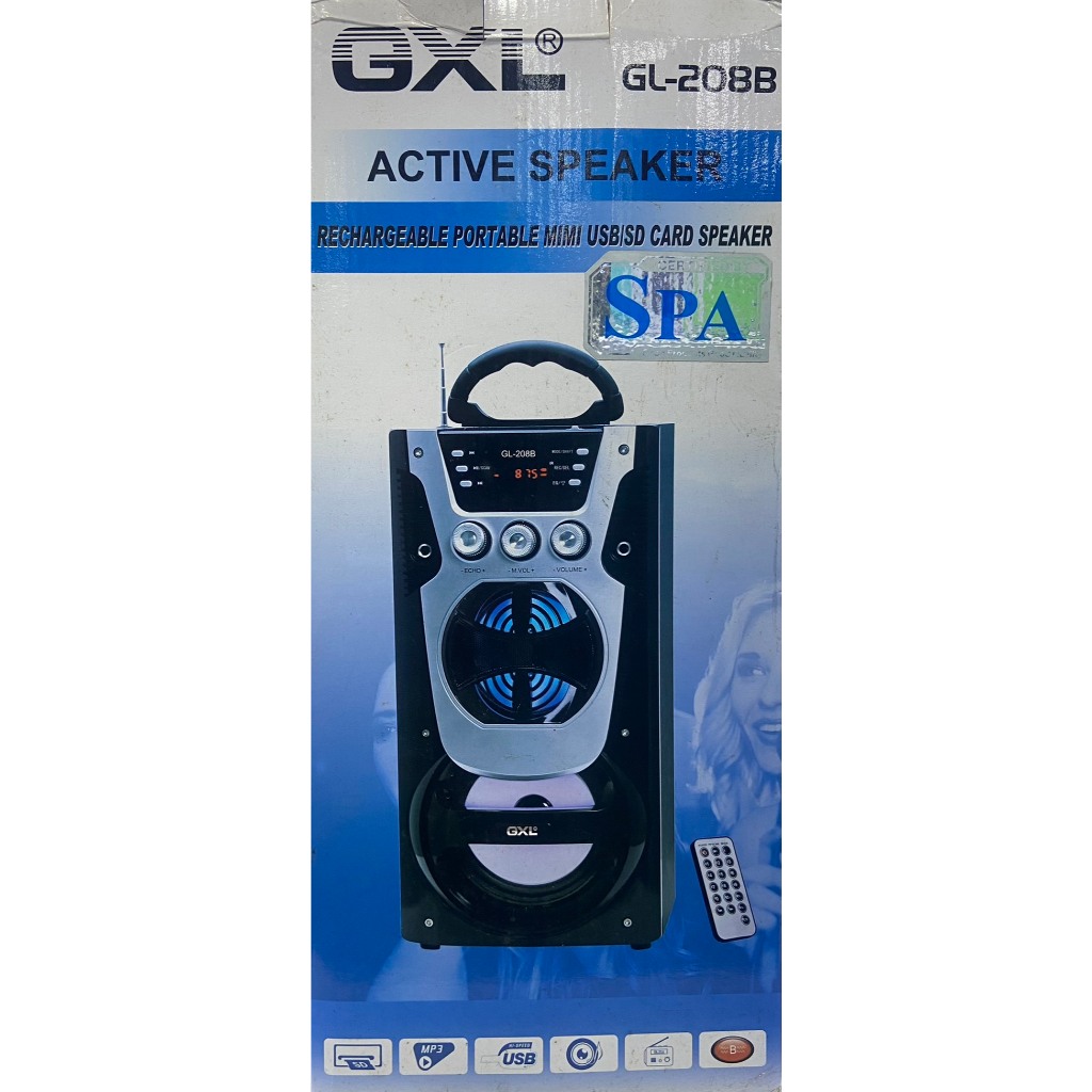 GXL รุ่นGL-208B ลำโพง Active Speaker ลำโพงพกพา Bluetooth กำลังขับ 15W