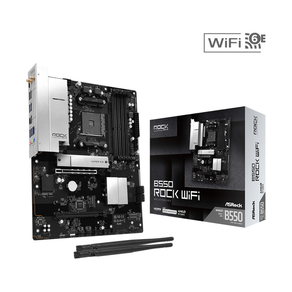 [มือ1] MAINBOARD (เมนบอร์ด) AM4 ASROCK B550 ROCK WIFI พร้อมส่ง