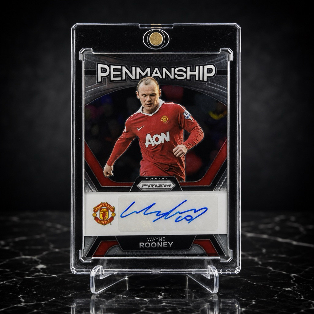 การ์ดลายเซ็นนักฟุตบอล Wayne Rooney Panini Prizm Penmanship Manchester United