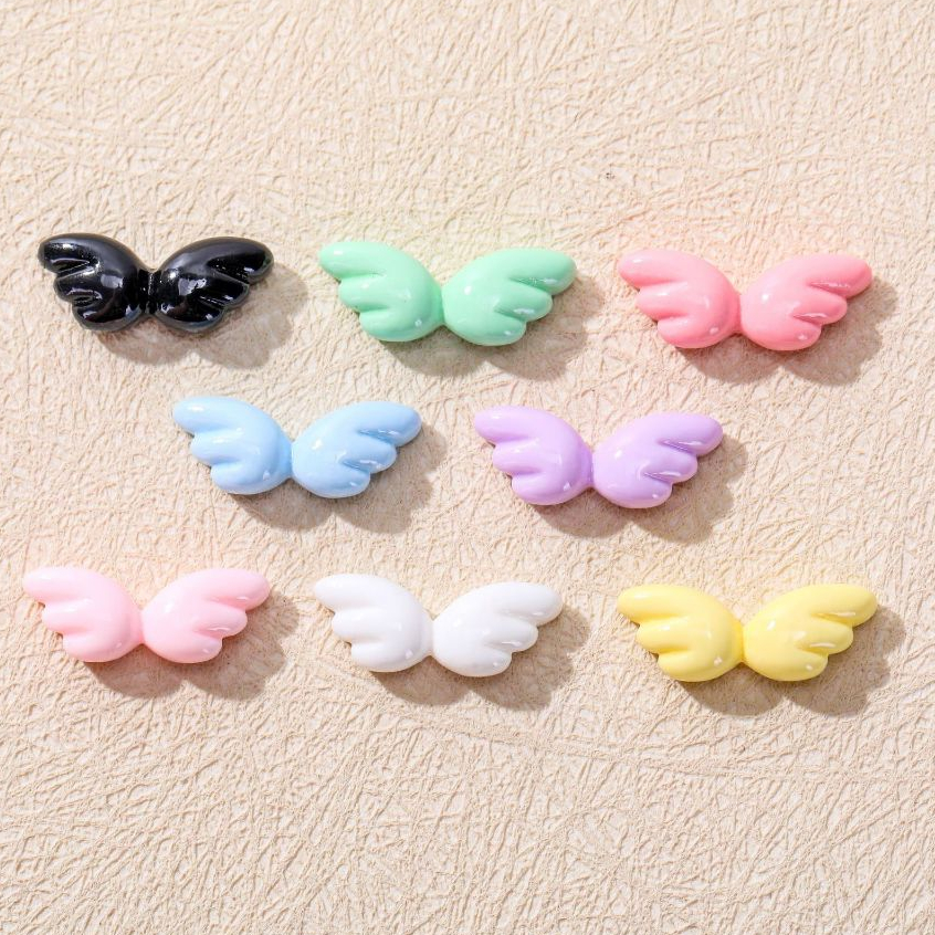 [10 ชิ้น]A41 อะไหล่ตกแต่งเล็บปีกนางฟ้าสีพาสเทล สไตล์ญี่ปุ่นน่ารักๆ สำหรับตกแต่งเล็บและงาน DIY
