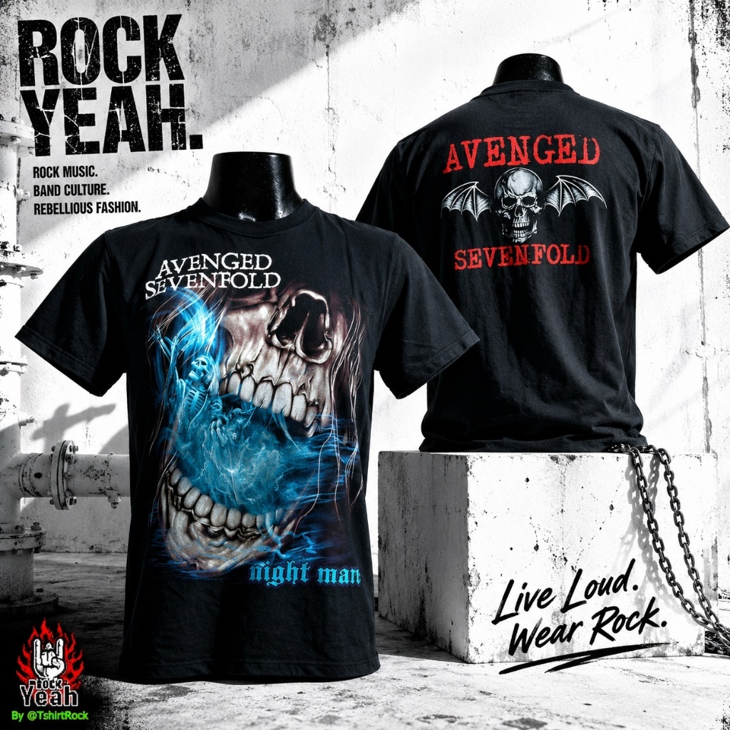 เสื้อวง Avenged Sevenfold ลาย A7X อัลบั้ม Nightmare Album Art Shirt สีดำ A7x1087