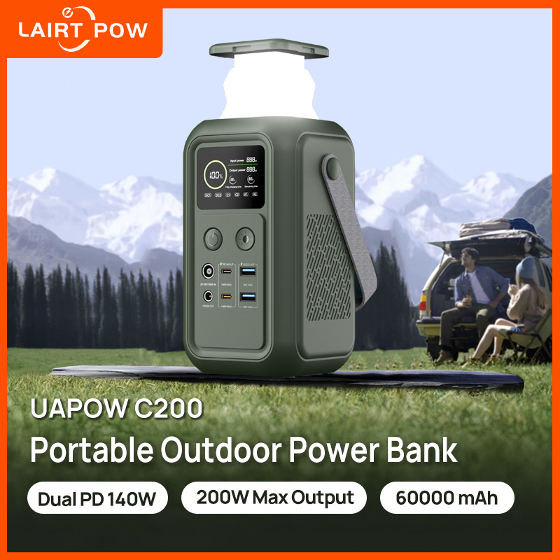 Uapow AP200L 200W/192Wh(60000mAh) Portable Power Station พาเวอร์บล็อค สำหรับใช้งานกลางแจ้ง แคมป์ปิ้ง