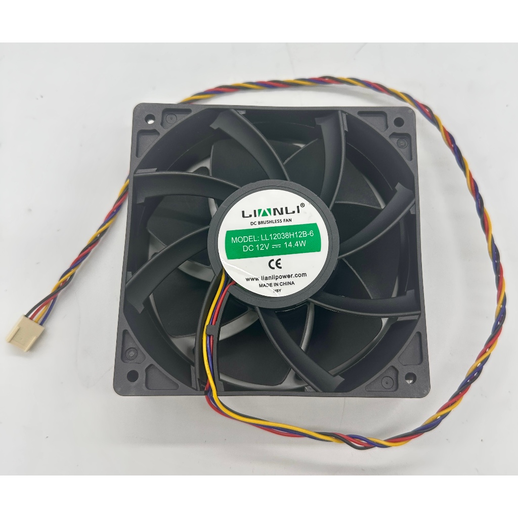 พัดลมเครื่องขุด เครื่องasic miner S9/L3+/D3/E9/T9 /S7 ขนาด12cm 12v 4500รอบ LL12038H12B-6