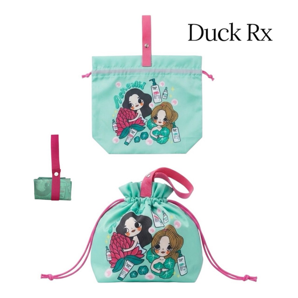 FOLDABLE BAG กระเป๋าถุงผ้า พับเก็บได้ น่ารัก ขนาด 12.5 x 9 x 4 inch 1 ใบ สินค้าพรีเมี่ยมจาก ACNE-AID