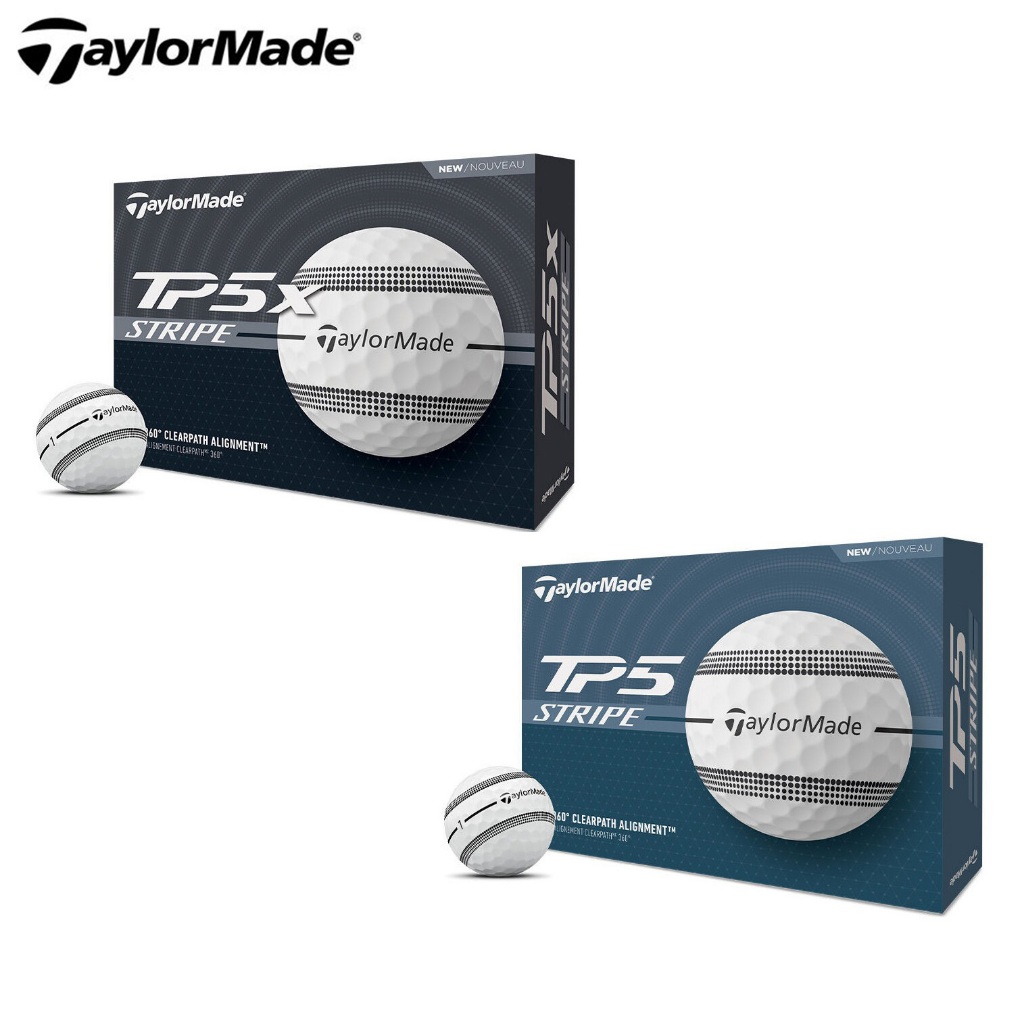ลูกกอล์ฟ Tour 5 ชั้น (1 กล่อง 12 ลูก) WHITE TAYLORMADE TP5x / TP5 Stripe Golf Balls