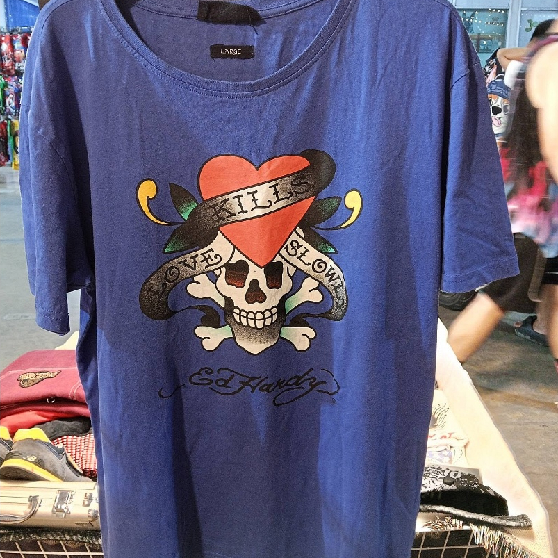 Y2K Ed Hardy men’s big logo t shirt เสื้อมือสองแบรนด์แท้
