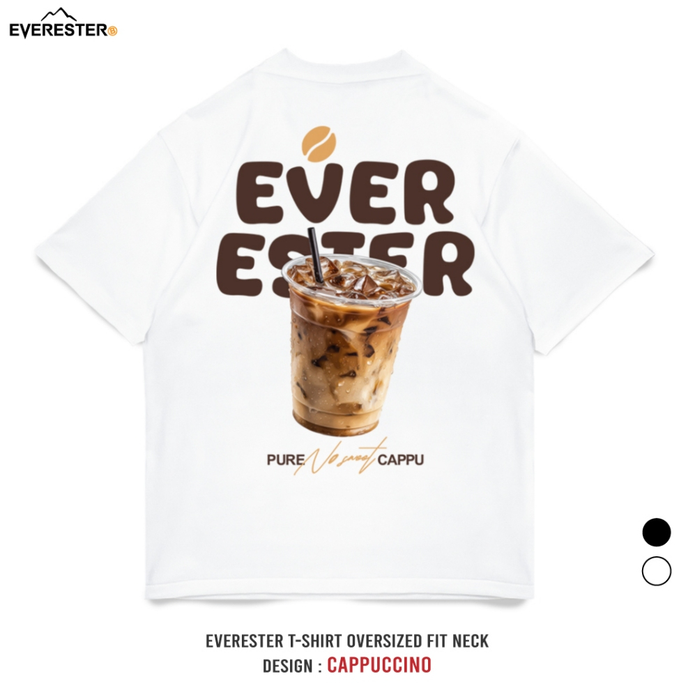 EVERESTER เสื้อยืด Oversized รุ่น Cappuccino ดำ ขาว EXP