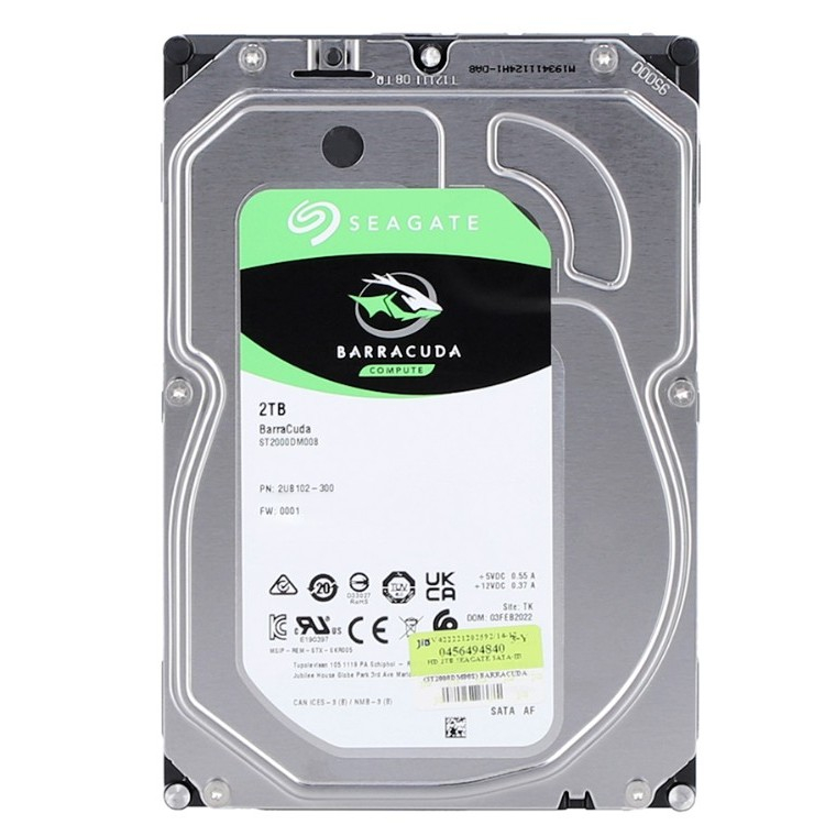 SEAGATE BARRACUDA 2TB 7200RPM 3.5" HDD (ST2000DM008)