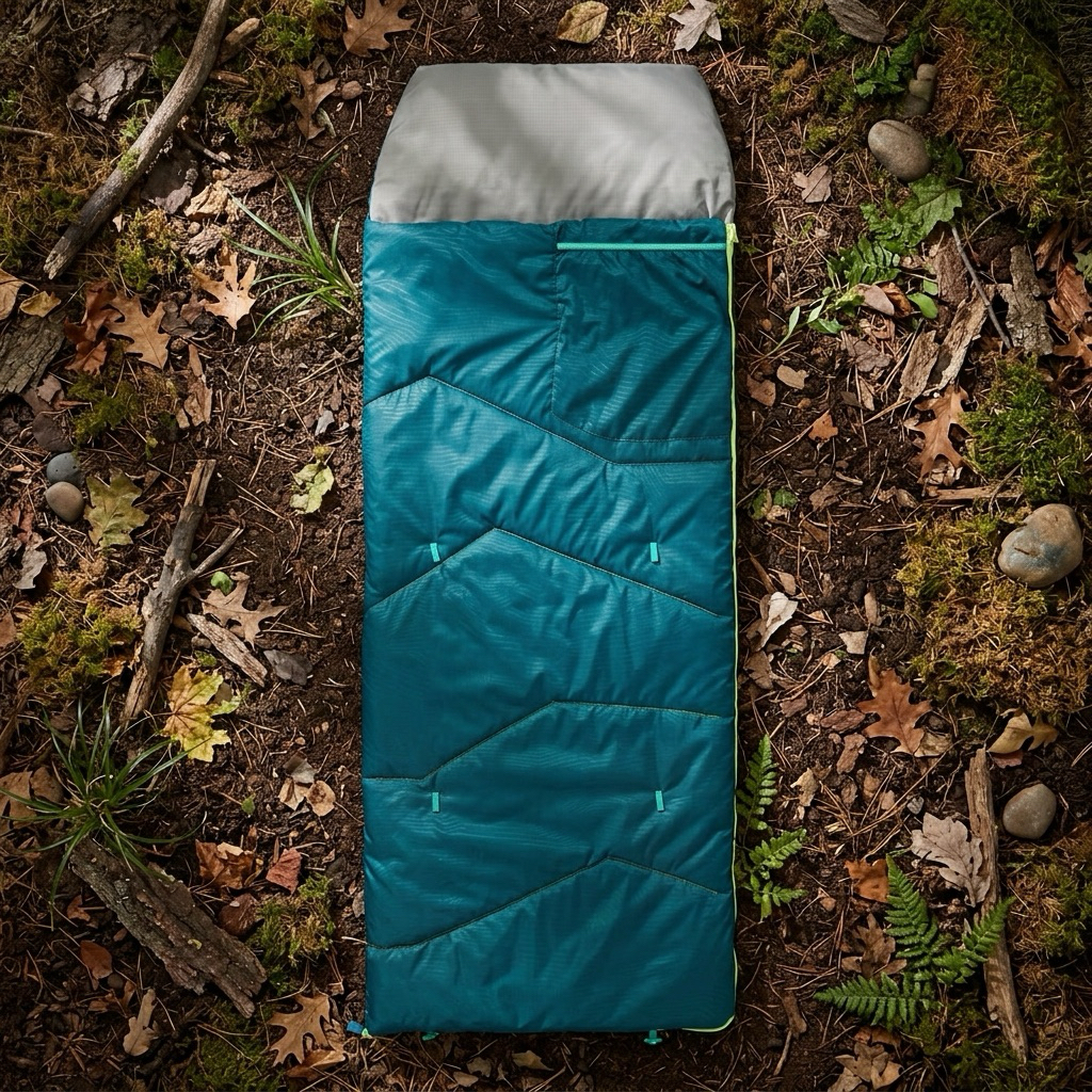 ถุงนอนแคมป์ปิ้งสำหรับเด็ก รุ่น MH100 (สีเขียวเทอร์ควอยซ์) QUECHUA