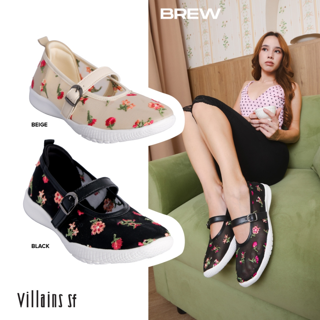 Villains SF BREW Mary-Janes รองเท้าแมรี่เจนผู้หญิง ส้นสูง 0.4"
