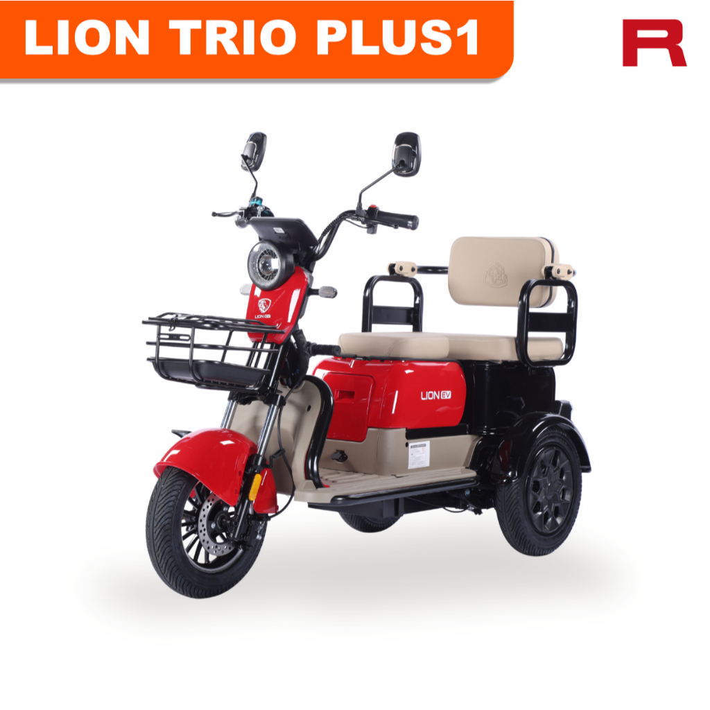LION EV สามล้อไฟฟ้ารุ่น TRIO PLUS 1 แบตเตอรี่ลิเธียมเบาะหลังปรับได้