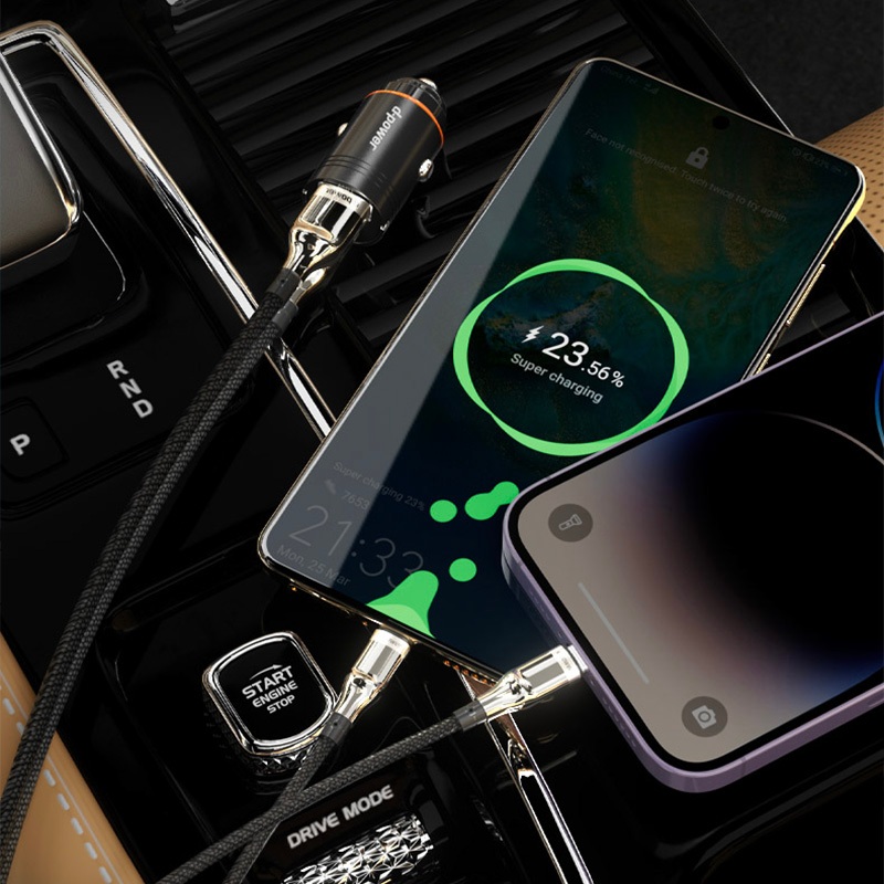 d-power ที่ชาร์จในรถ รุ่น QC-03 Mini Metal Car Charger 30W USB + Type-C PD QC Fast Charge