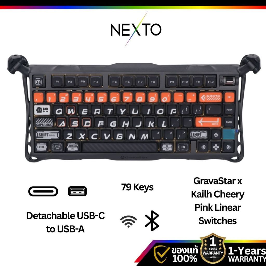 Nexto | WIRELESS KEYBOARD GRAVASTAR MERCURY K1 PRO ส่งภายใน 3-5 วัน