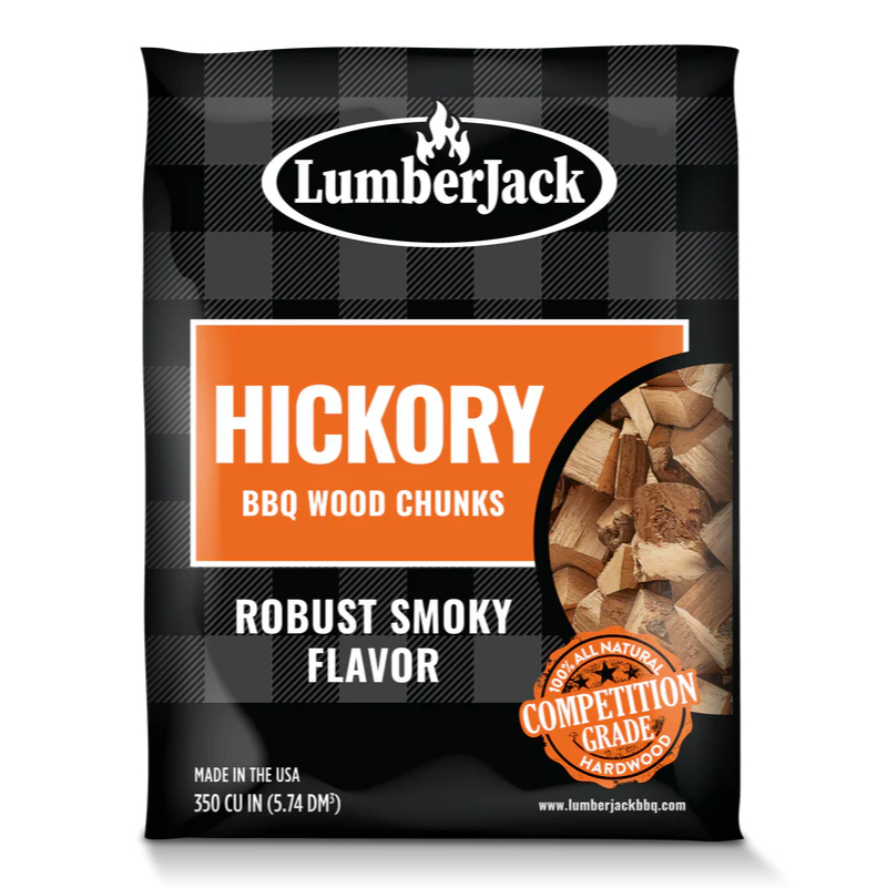 ไม้ฮิคคอรี่รมควัน Hickory Wood Chunks LumberJack สำหรับเครื่องรมควัน BBQ Smoker เตาย่างบาร์บีคิว รมควันเนื้อหมูซี่โครง