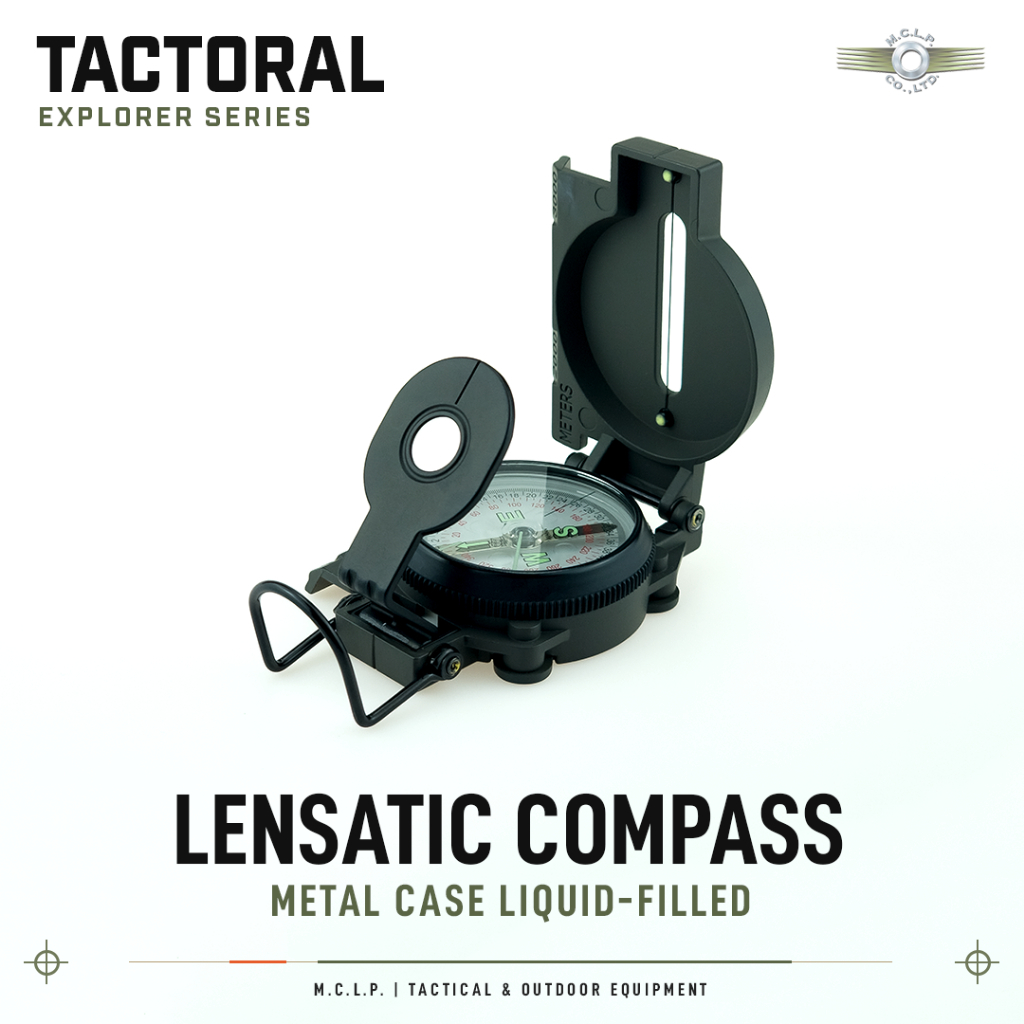 Tactoral Explorer Lensatic Military Compass เข็มทิศทหารเลนซาติก| Metal Case Liquid-Filled | สี Sap Green