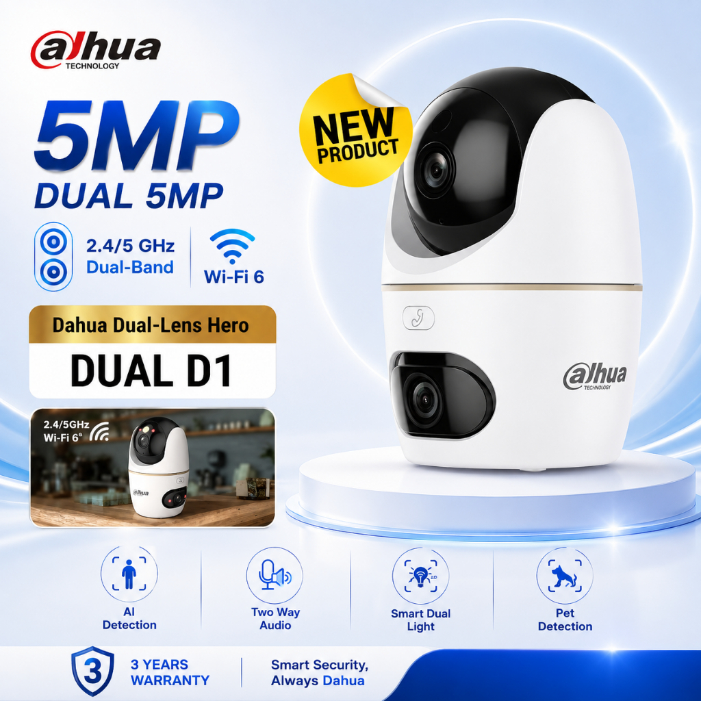 Dahua  Hero Dual Series รุ่น  DH-H3D-3F , DH-H5D-5F กล้องวงจรปิดภายในคมชัด 3ล้าน - 5ล้าน พูดคุยโตตอบ
