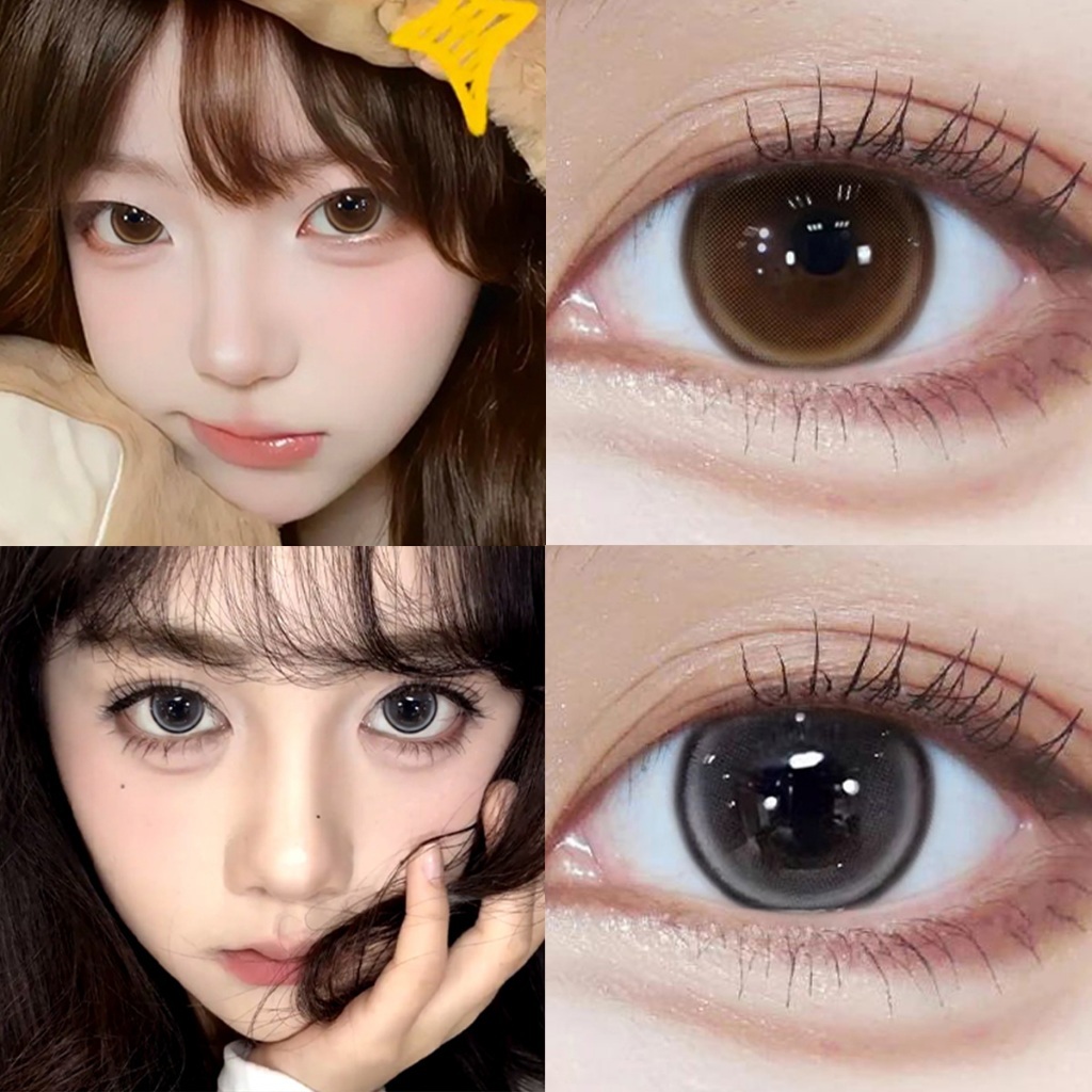 [-1.00~-6.00]【ซื้อครบ฿75แถม ดินสอเขียนคิ้ว】Midroo เลนส์แฟชั่น คอนแทคเลนส์สี Jelwery Grey/Brown ค่าสายตาสั้นContact Lens