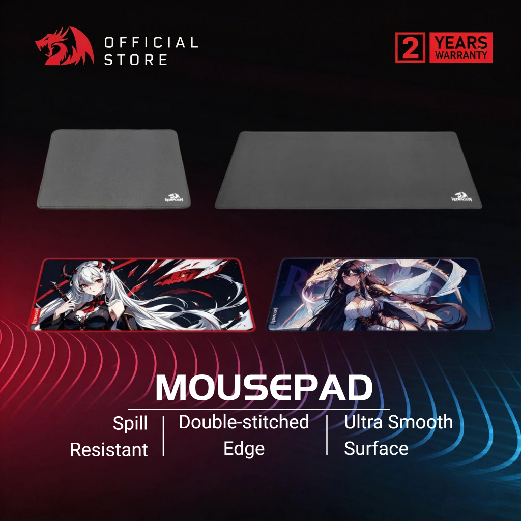 Redragon แผ่นรองเมาส์เกมมิ่ง รุ่น P029 | P032 | P046 L | P047 L ดีไซน์สบายมือ กันลื่น