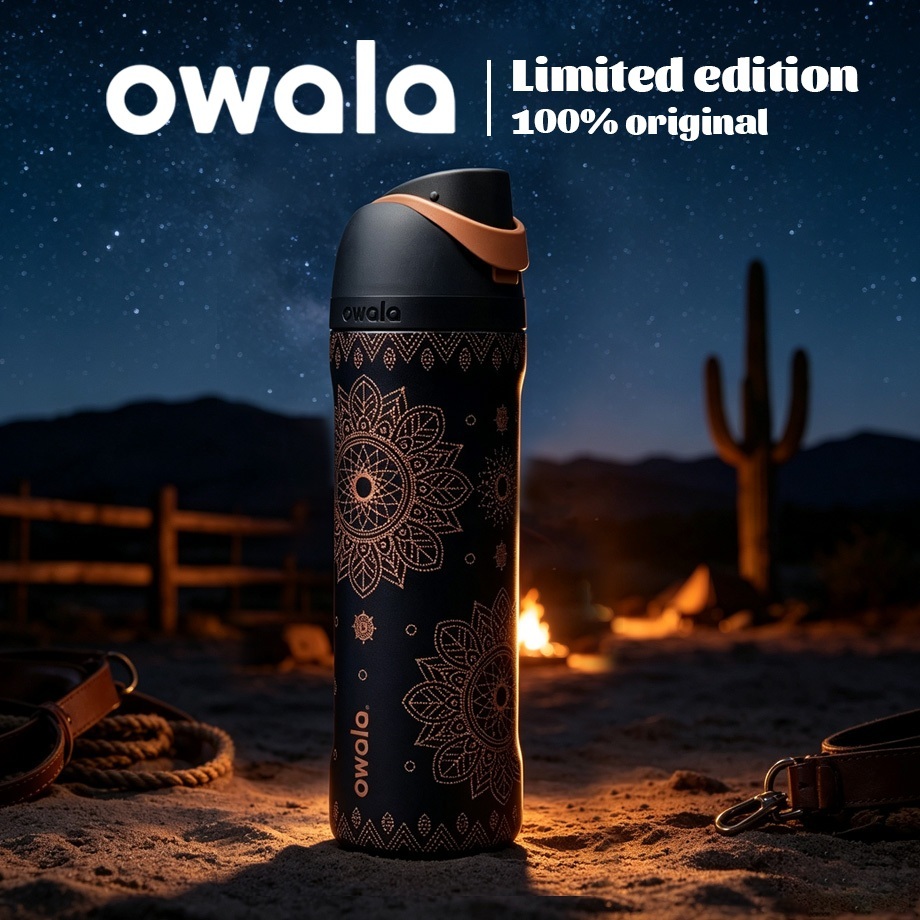 พร้อมส่งจากไทย🤠 Owala Western Midnght Rodeo FreeSip 24oz กระติกน้ำสแตนเลส กันรั่ว พร้อมหลอด Limited Edition✨
