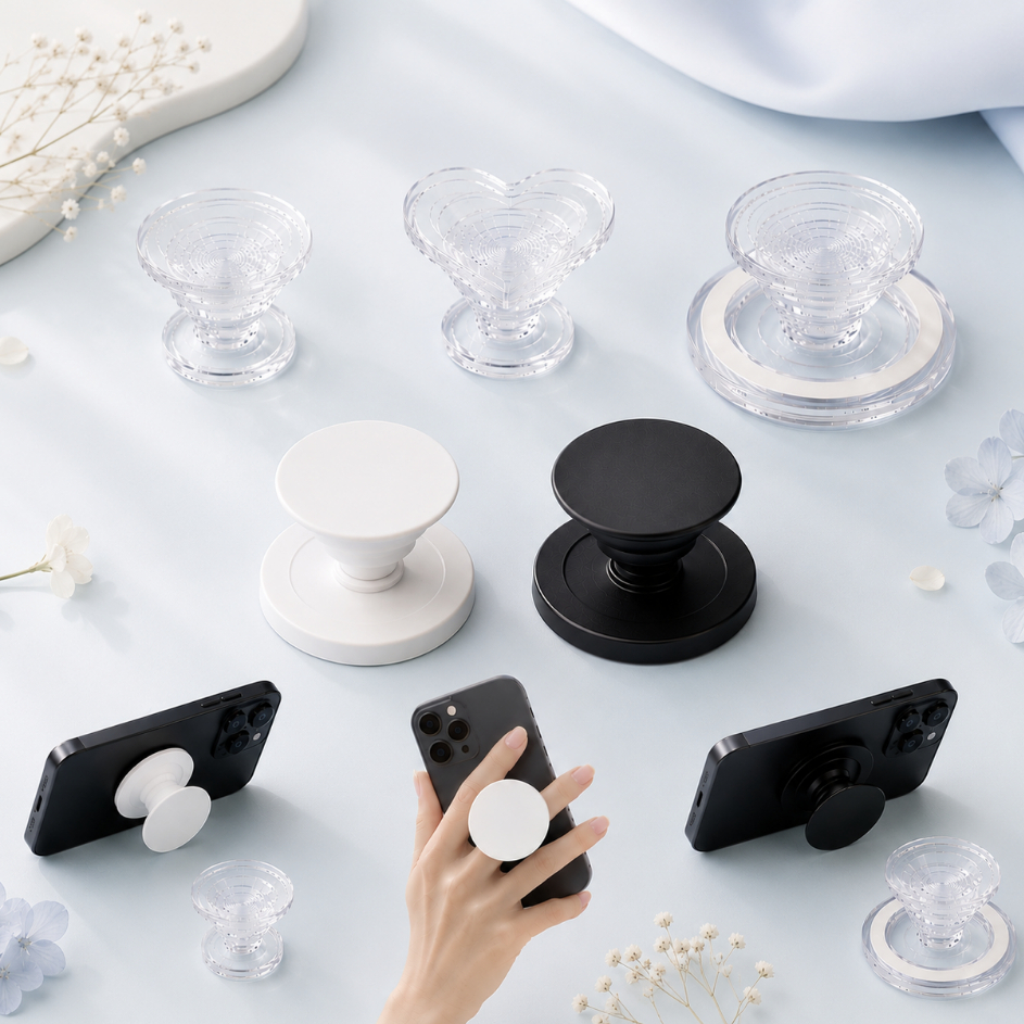 griptok กิฟต๊อกใส แหวนโทรศัพท์เปล่า ทรงกลม,หัวใจ popsocket มีขอบ/ไม่มีขอบ Mag-safe