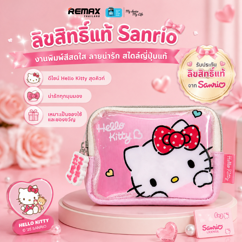 Sanrio حقيبة Hello Kitty بسحاب PVC شفاف KT-37 — صورة 6