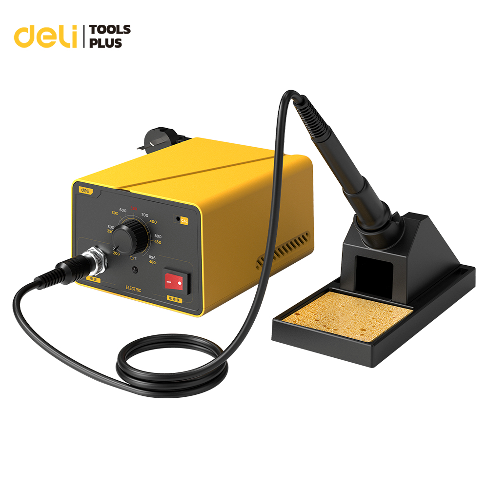 Deli เครื่องบัดกรี หัวแร้งบัดกรี สถานีบัดกรี 65W ปรับอุณหภูมิ 200-480°C ร้อนเร็ว Soldering Station รูปที่ 1