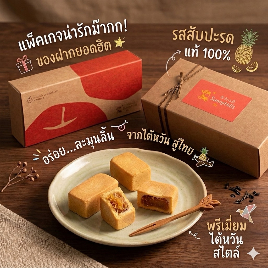รอบส่ง 19 กันยา‼️Sunny Hills Pineapple Cake Taiwan‼️ของแท้จากไต้หวัน พายสัปปะรดชื่อดัง ห้ามพลาด