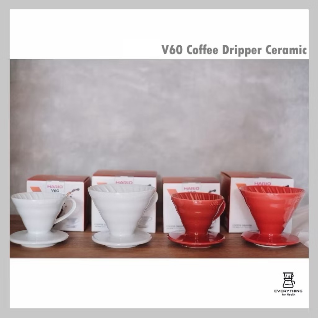 [พร้อมส่งของแท้] V60 Transparent Coffee Dripper Ceramic ดริปเปอร์เซรามิคกาแฟทรงกรวยสำหรับดริปกาแฟ