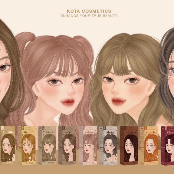 [ร้านบริษัท]KOTA COLOUR CREAM ครีมย้อมผมโคตะ สูตรใหม่เพิ่มการบำรุง 5 เท่า กลิ่นหอม ไม่แสบหนังศีรษะ