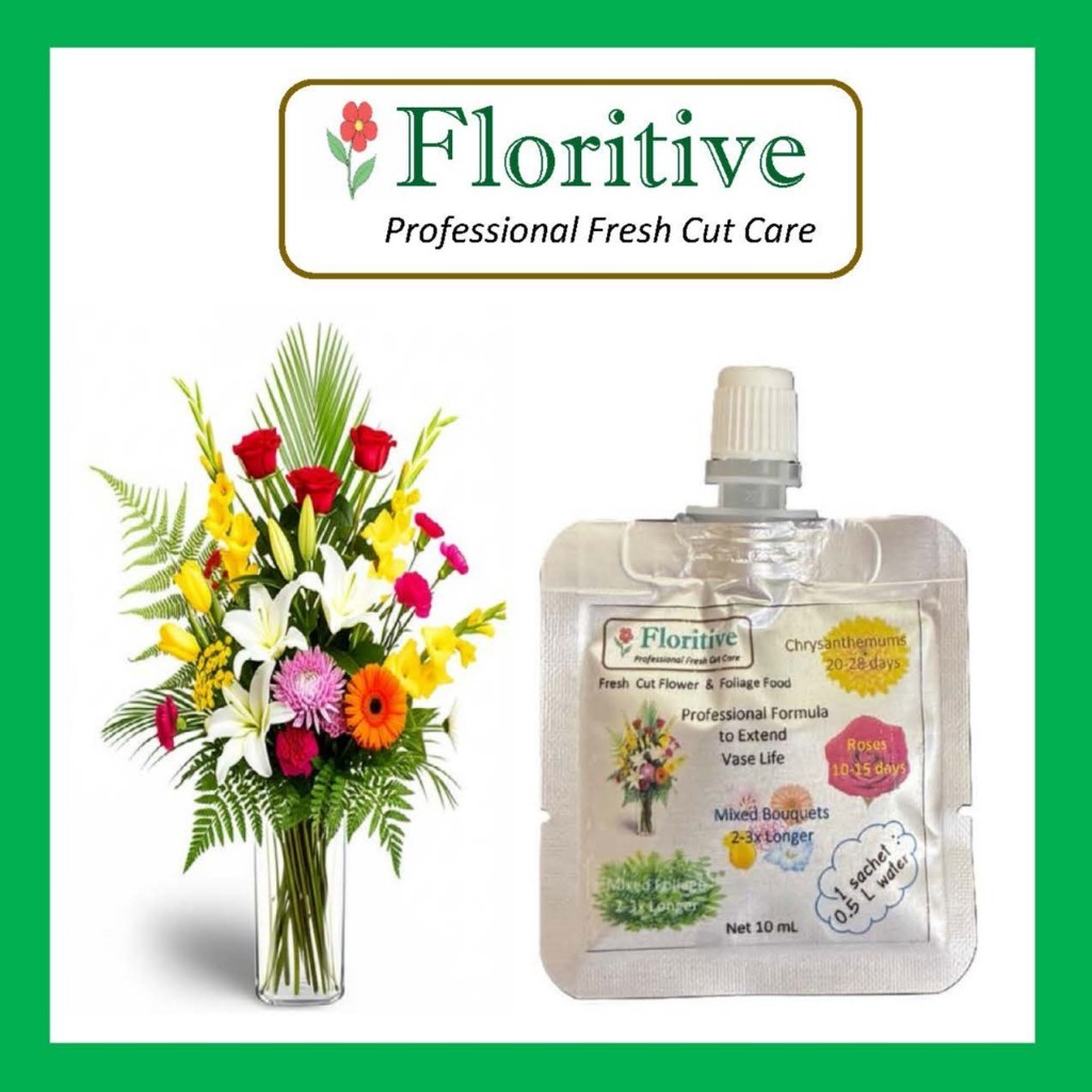 Floritive Fresh Cut Flower Food นวัตกรรมสารอาหารยืดอายุดอกไม้สด เเละ ไม้ใบตัดสด ยืดอายุแจกันนานขึ้น 2-3 เท่า
