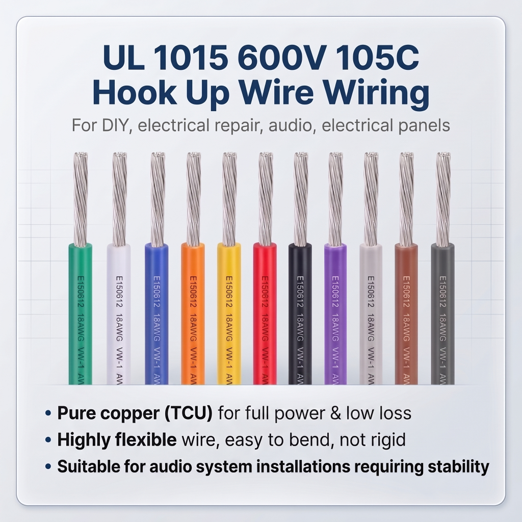 UL 1015 18AWG  600V 105C   สายวายริ่ง  18AWG (0.825 SQMM)  Hook Up Wire